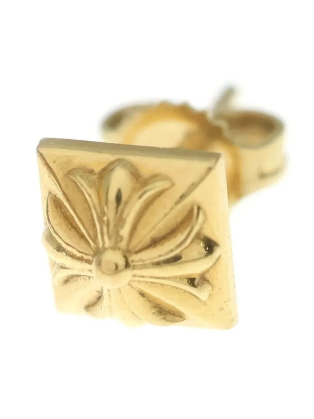 Chrome Hearts 22k Stud Pyramid Pls Plus Single Earring Gold
